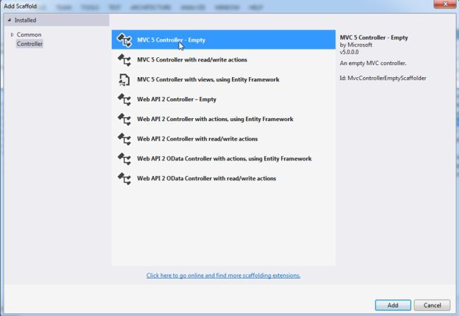 mvc5 empty controller